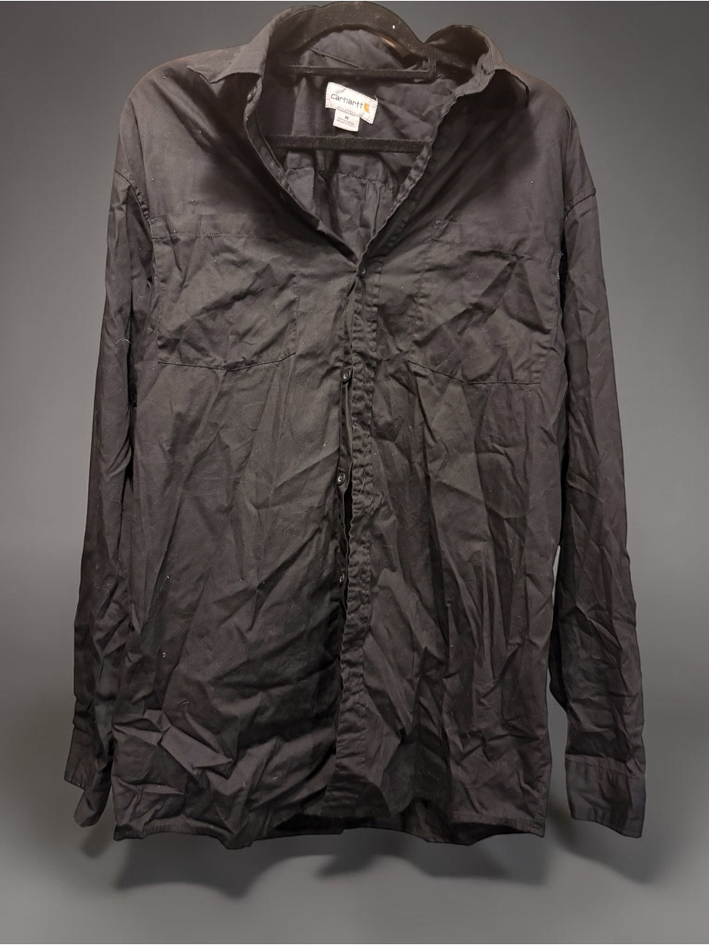 Carhartt Men’s Black Lightweight Button-Up Shirt